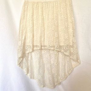 Ethereal, Cream Lace High-Low Skirt, size XL
